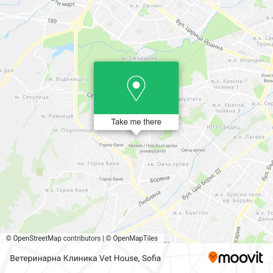 Карта Ветеринарна Клиника Vet House