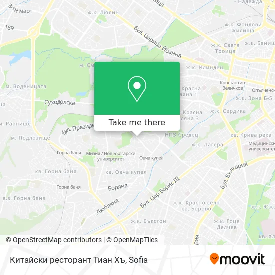 Карта Китайски ресторант Тиан Хъ