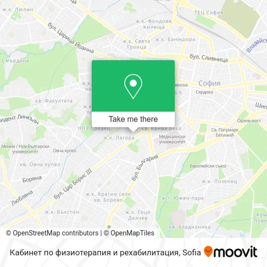 Карта Кабинет по физиотерапия и рехабилитация