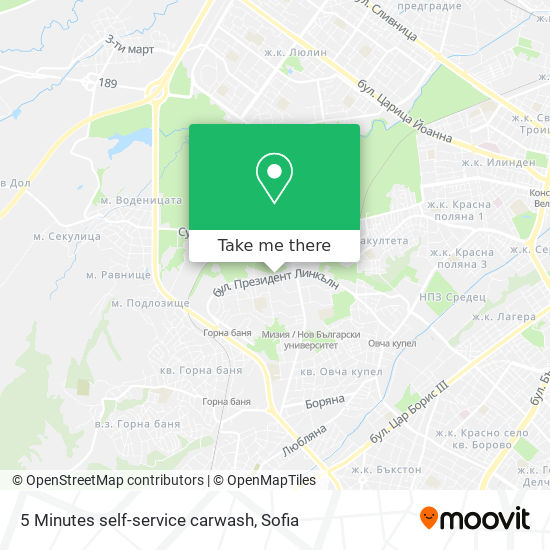 5 Minutes self-service carwash map