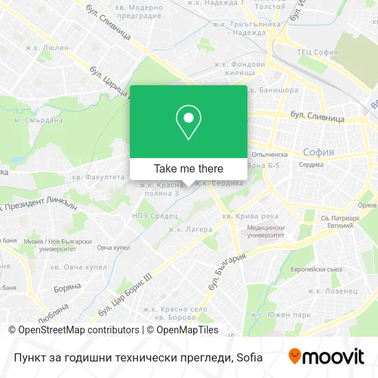 Карта Пункт за годишни технически прегледи