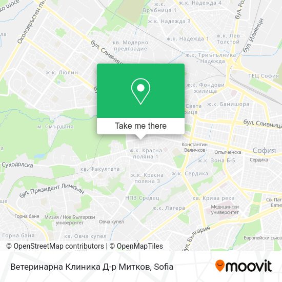 Карта Ветеринарна Клиника Д-р Митков