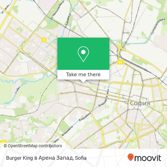 Burger King в Арена Запад map