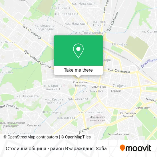 Карта Столична община - район Възраждане
