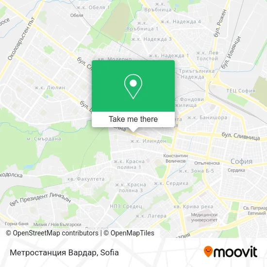 Карта Метростанция Вардар