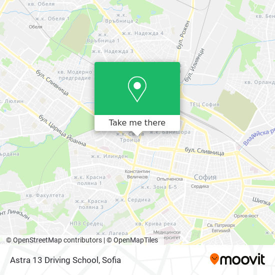 Astra 13 Driving School map