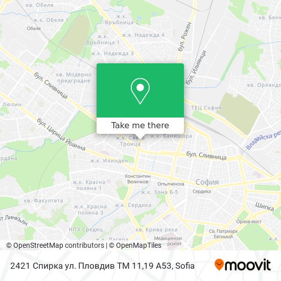 2421 Спирка ул. Пловдив ТМ 11,19 А53 map