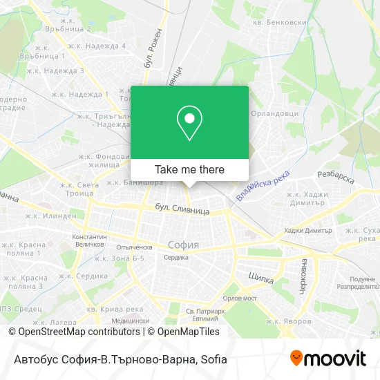 Карта Автобус София-В.Търново-Варна