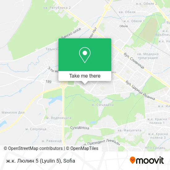 Карта ж.к. Люлин 5 (Lyulin 5)