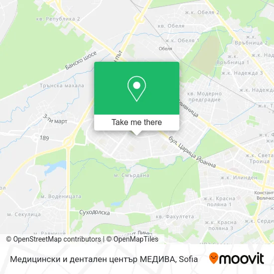 Карта Медицински и дентален център МЕДИВА