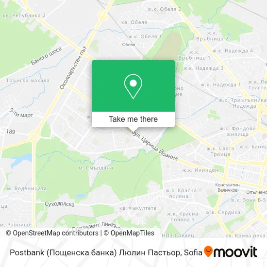Карта Postbank (Пощенска банка) Люлин Пастьор
