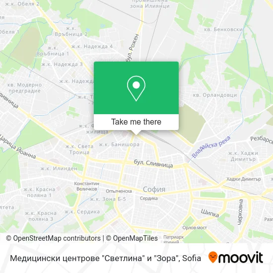Карта Медицински центрове "Светлина" и "Зора"