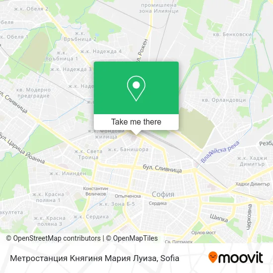 Карта Метростанция Княгиня Мария Луиза