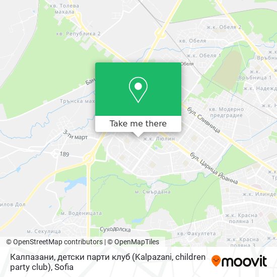 Карта Калпазани, детски парти клуб (Kalpazani, children party club)