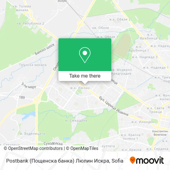 Карта Postbank (Пощенска банка) Люлин Искра