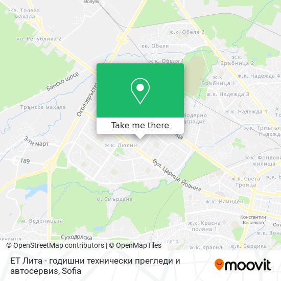 ЕТ Лита - годишни технически прегледи и автосервиз map