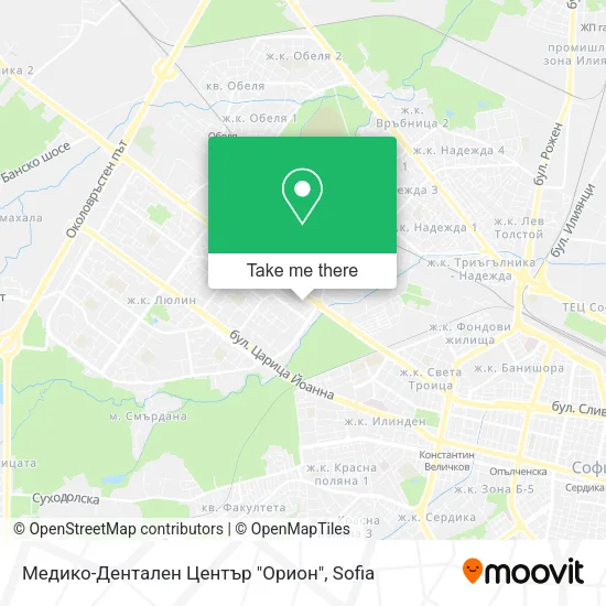 Карта Медико-Дентален Център "Орион"