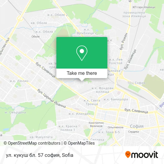 Карта ул. кукуш бл. 57 софия