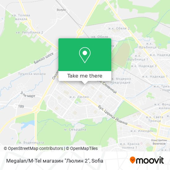 Карта Megalan / M-Tel магазин "Люлин 2"