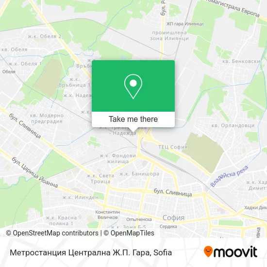Карта Метростанция Централна Ж.П. Гара