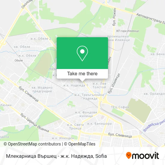 Карта Млекарница Вършец - ж.к. Надежда
