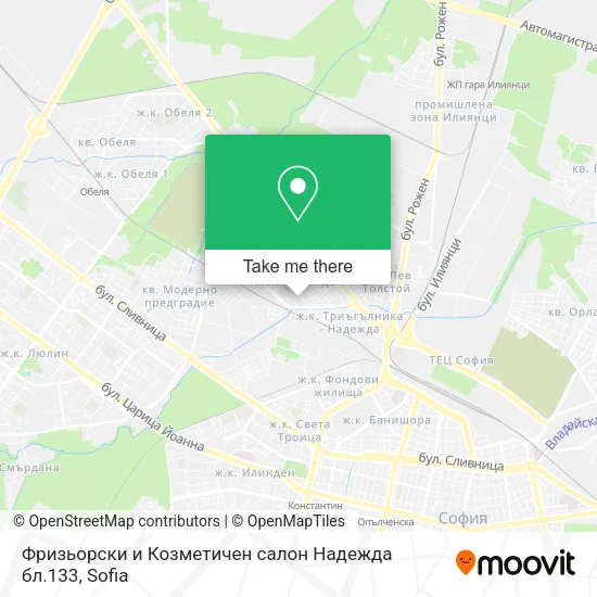 Карта Фризьорски и Козметичен салон Надежда бл.133