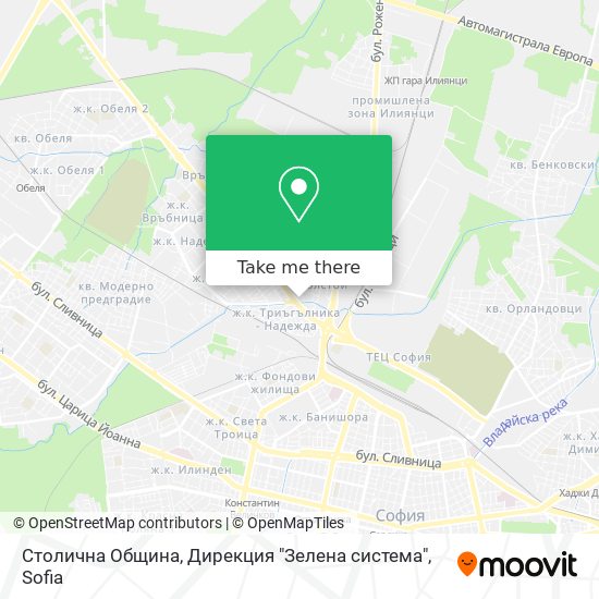 Карта Столична Община, Дирекция "Зелена система"