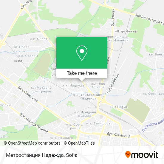 Карта Метростанция Надежда