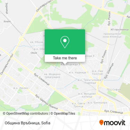 Карта Община Връбница