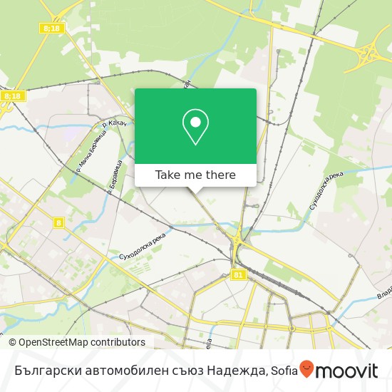 Български автомобилен съюз Надежда map