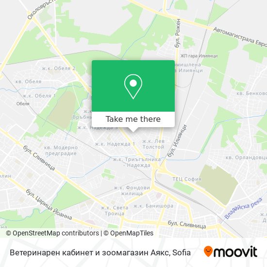 Ветеринарен кабинет и зоомагазин Аякс map