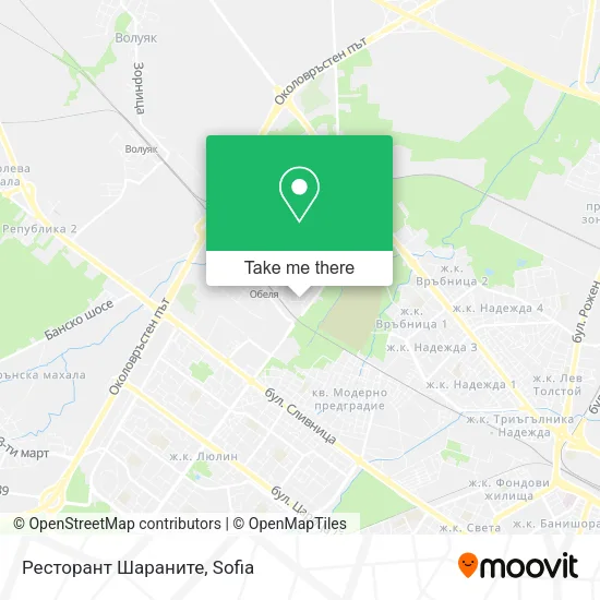 Карта Ресторант Шараните
