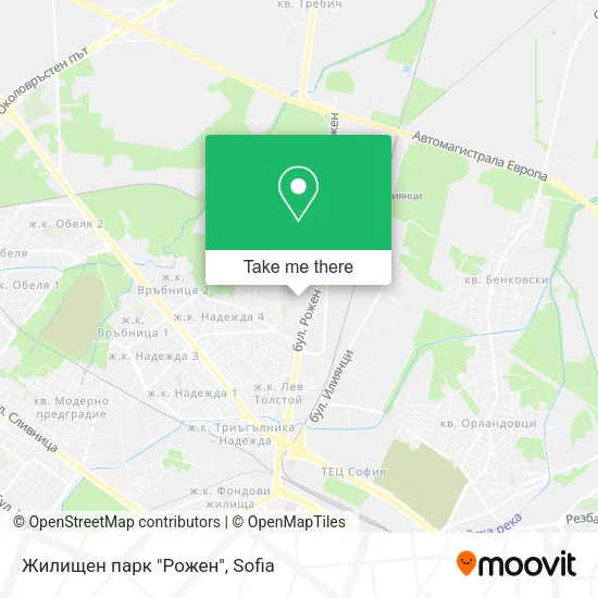 Карта Жилищен парк "Рожен"