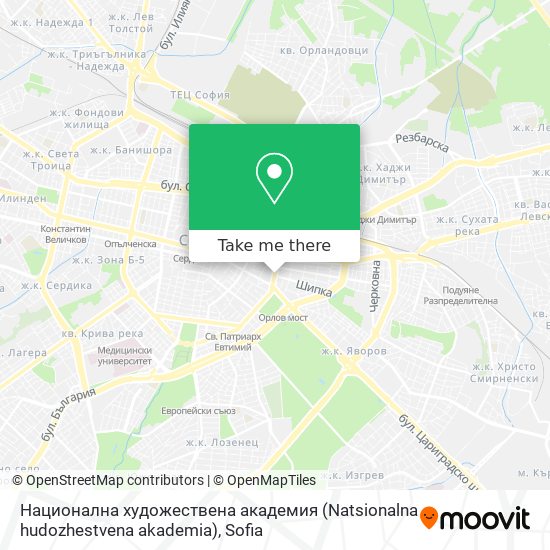 Национална художествена академия (Natsionalna hudozhestvena akademia) map