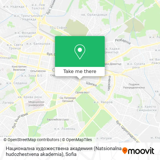Национална художествена академия (Natsionalna hudozhestvena akademia) map