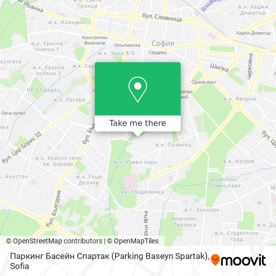 Карта Паркинг Басейн Спартак (Parking Baseyn Spartak)