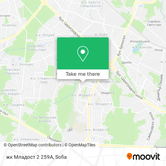 Карта жк Младост 2 259А