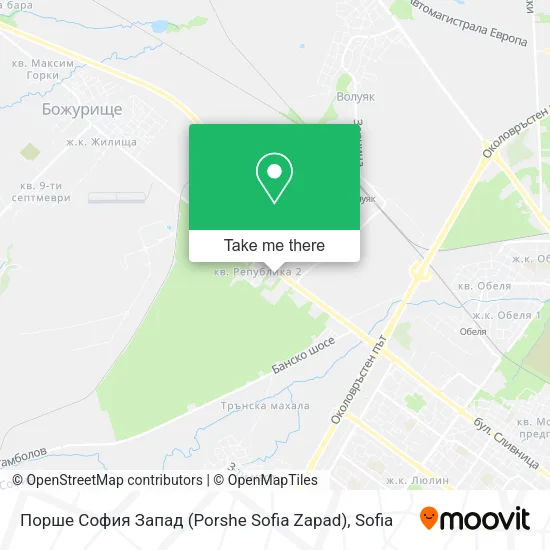 Карта Порше София Запад (Porshe Sofia Zapad)