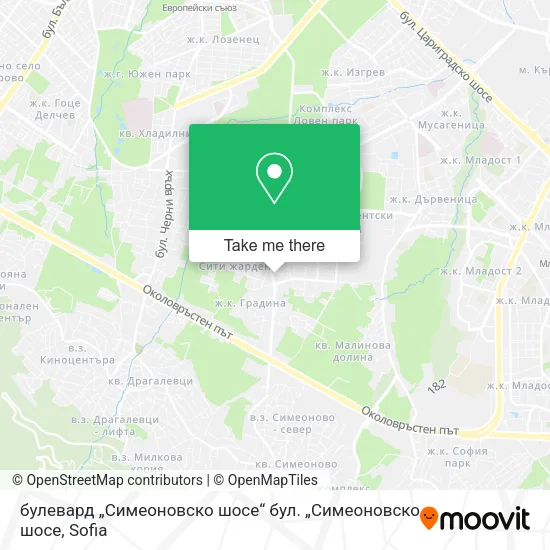 Карта булевард „Симеоновско шосе“ бул. „Симеоновско шосе