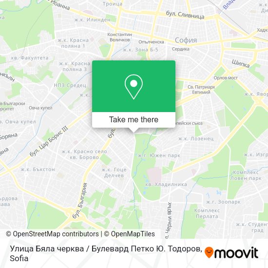 Карта Улица Бяла черква / Булевард Петко Ю. Тодоров