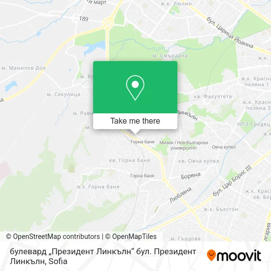 Карта булевард „Президент Линкълн“ бул. Президент Линкълн