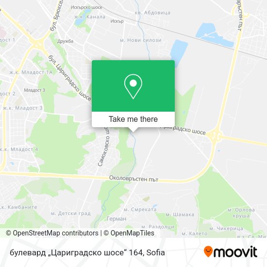 Карта булевард „Цариградско шосе“ 164