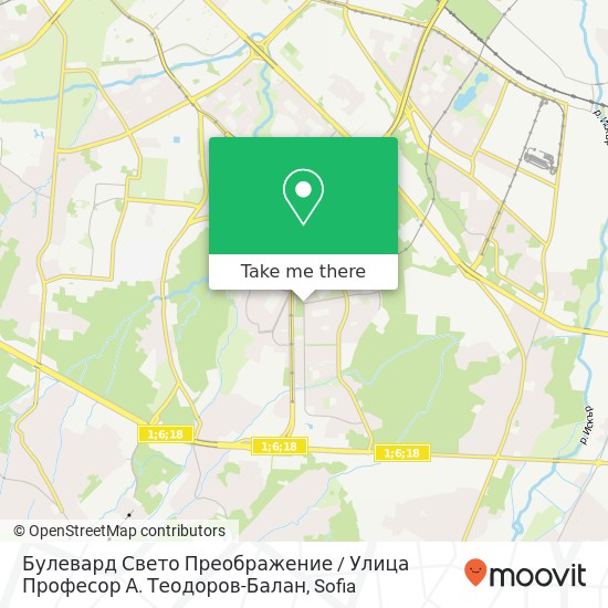 Булевард Свето Преображение / Улица Професор А. Теодоров-Балан map