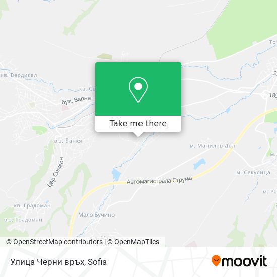 Улица Черни връх map