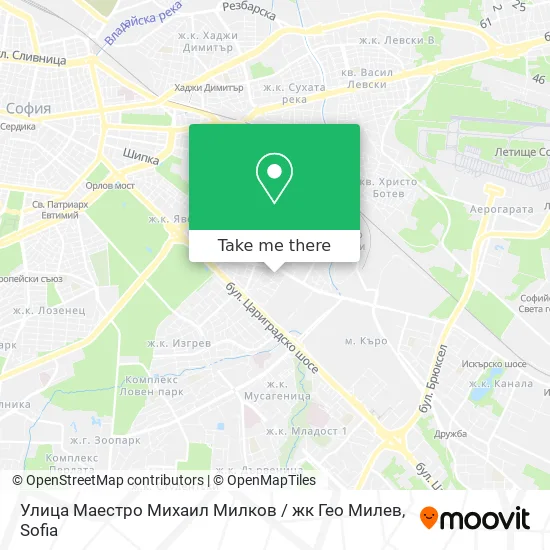 Карта Улица Маестро Михаил Милков / жк Гео Милев