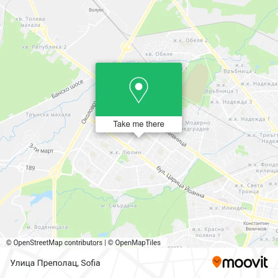 Карта Улица Преполац