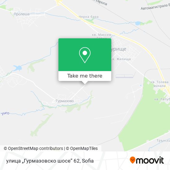 Карта улица „Гурмазовско шосе“ 62