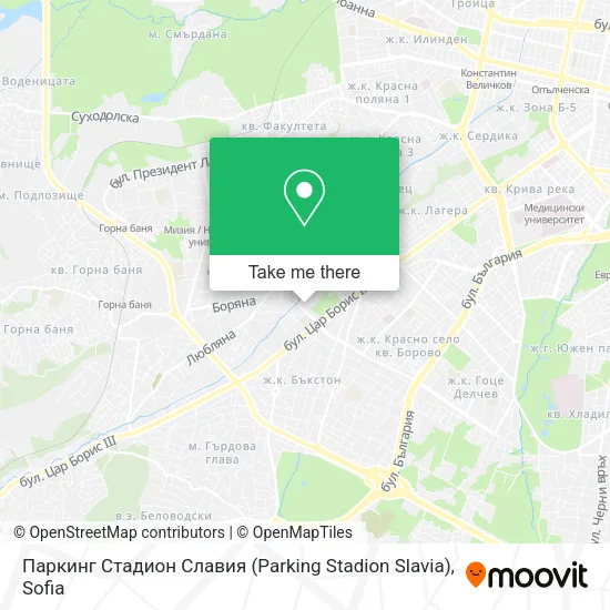 Карта Паркинг Стадион Славия (Parking Stadion Slavia)