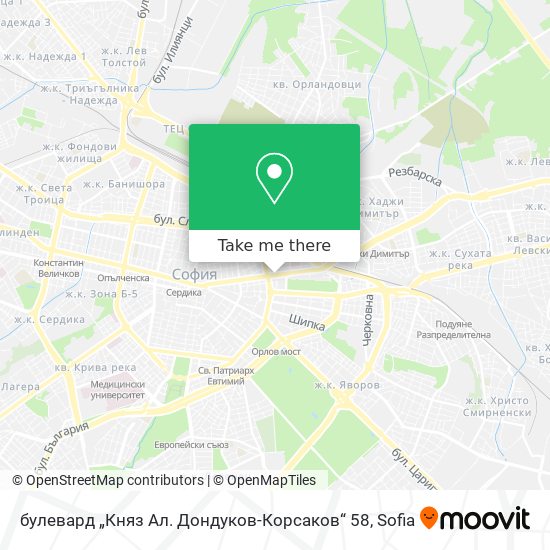 булевард „Княз Ал. Дондуков-Корсаков“ 58 map