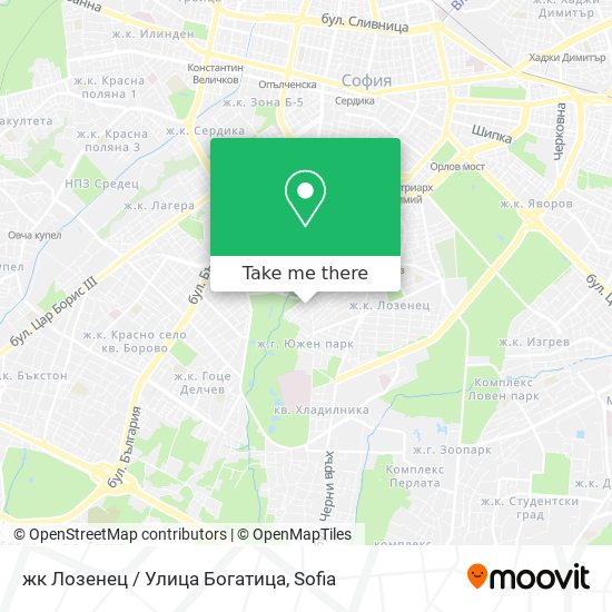 жк Лозенец / Улица Богатица map